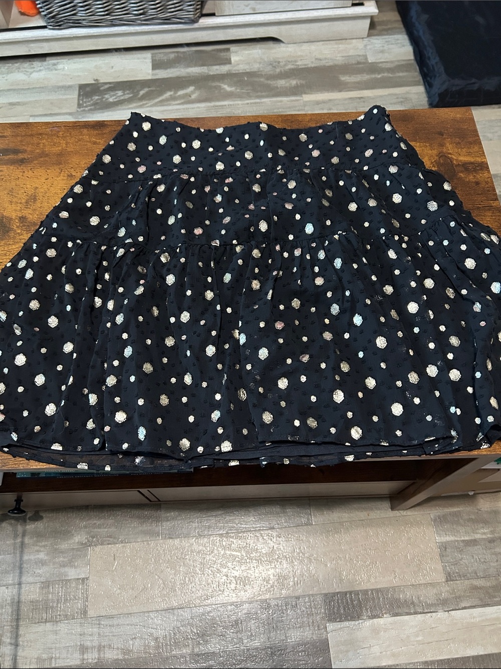 Black Polka Dot Tiered Skirt - Loft